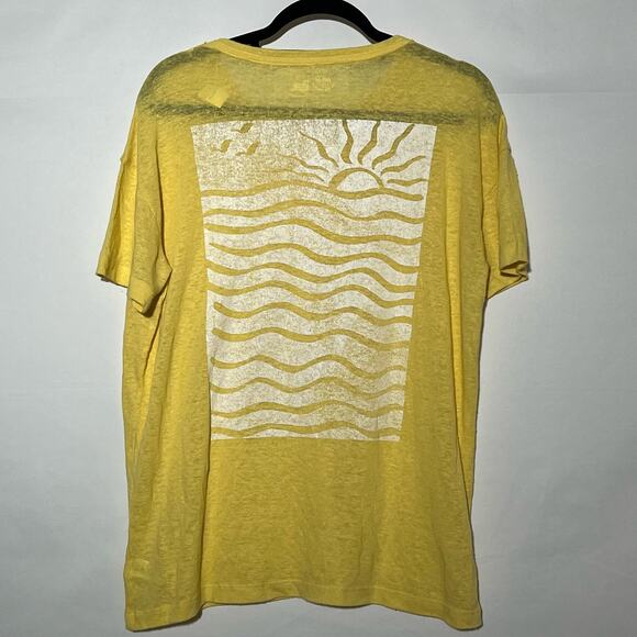 Aerie Short Sleeve Crew Neck Pullover Tees Yellow Womens Size Small Casual - Picture 2 of 5